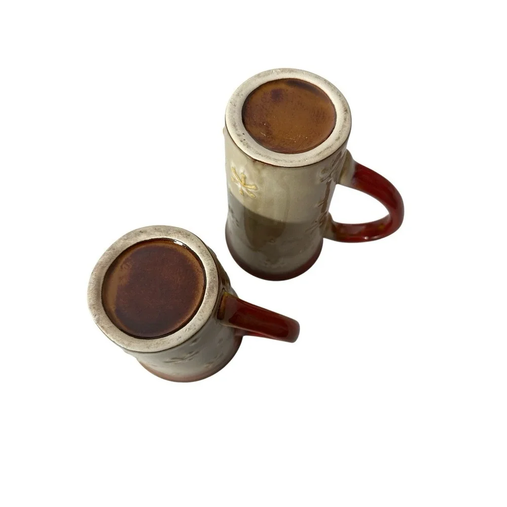 Vintage‎ Coffee Mug Cup Christmas Santa Set Of 2 Holiday Y2K